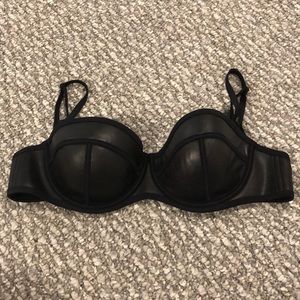 Triangl black leather milly bikini top